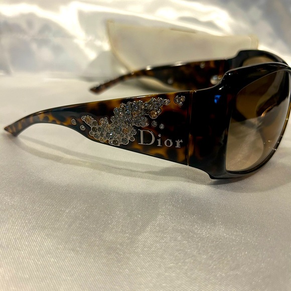 Authentic Christian Dior Strassy 1 Vintage Brown Tortoise Crystal PreOwned - Picture 6 of 10